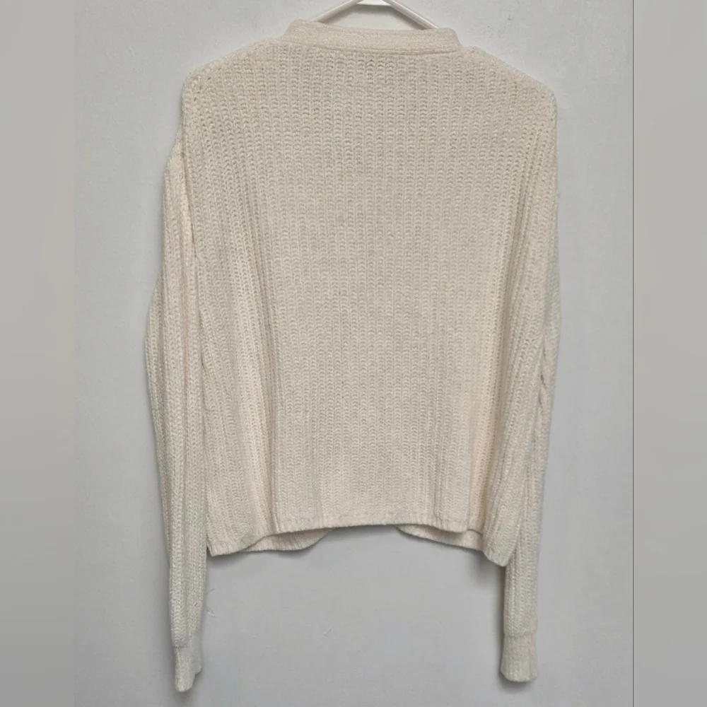 Wilfred Aritzia Women's Cream Chunky Knit Oversized Sz S Open Cropped Cardigan - Picture 7 of 14